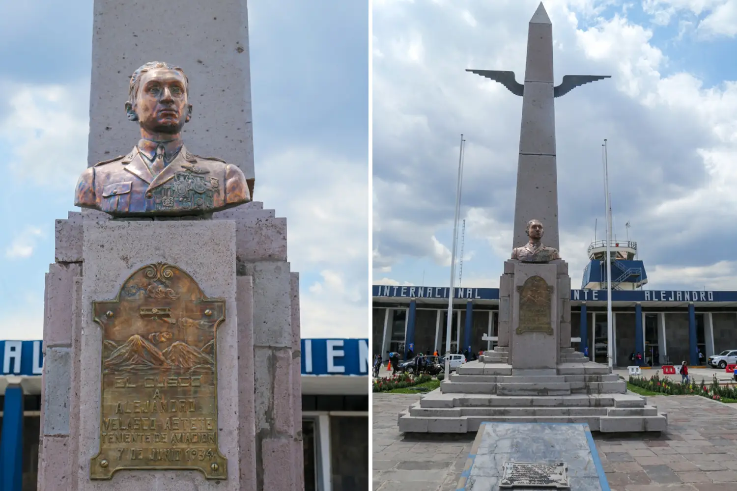 Alejandro Velasco Astete monument at Cusco airport | Ultimate Trekking