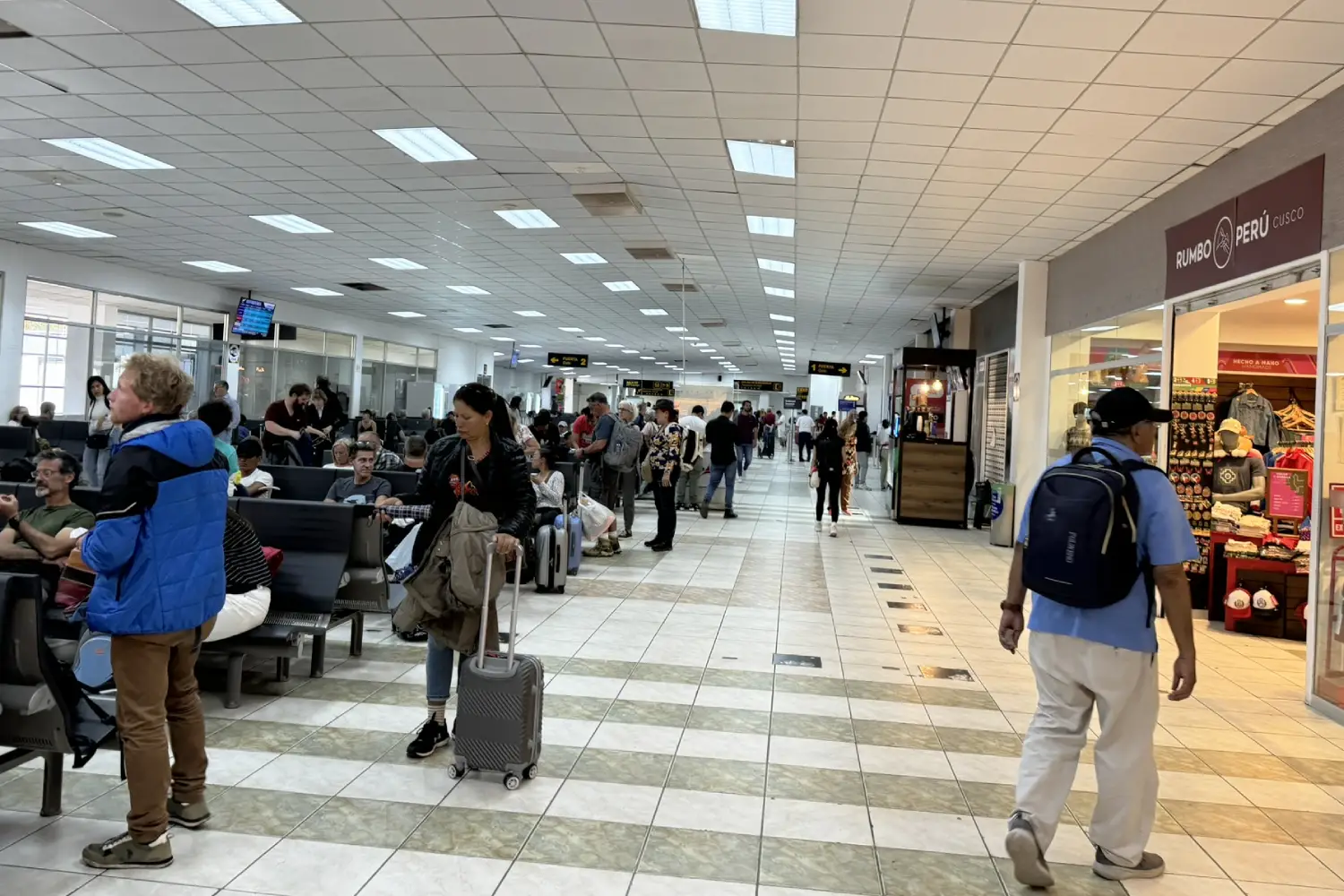Shops and waiting area inside Cusco airport | Ultimate Trekking