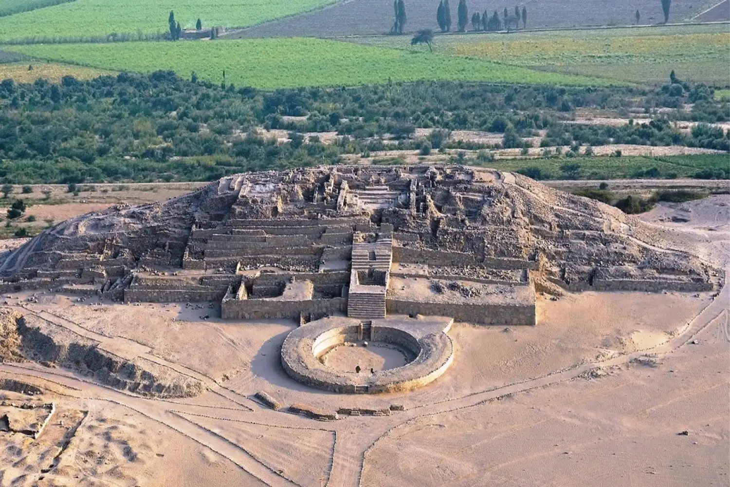 Aerial view of the Sacred City of Caral and a famous landmark in Peru | Ultimate Trekking