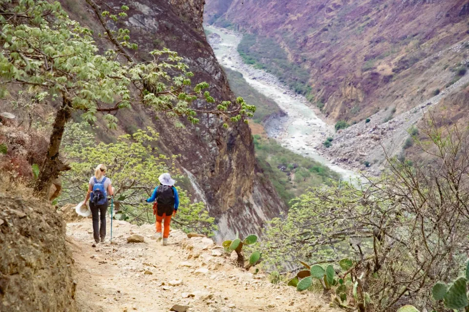 Tourist descending the Apurimac River on the Choquequirao Trek | Ultimate Trekking