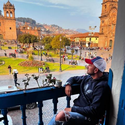cafeteria overlooking the main square | Ultimate Trekking